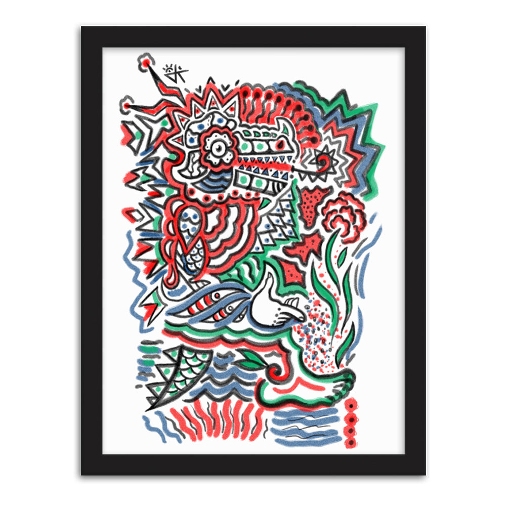 Creative Crocodile with Frame Poster