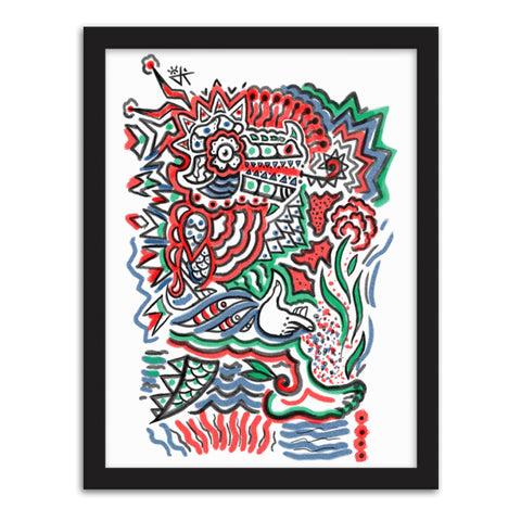 Creative Crocodile with Frame Poster