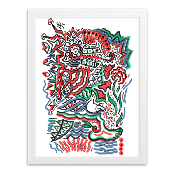 Creative Crocodile with Frame Poster