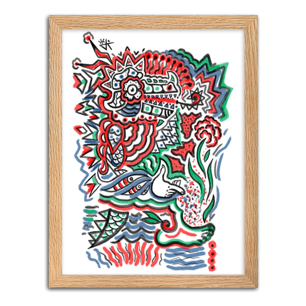 Creative Crocodile with Frame Poster