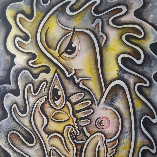 MATERNIDAD técnica mixta 30x40 cm