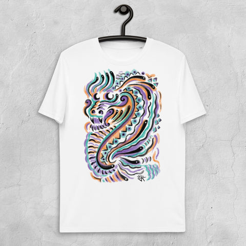 White ECO Dragon Tai printed T-shirt