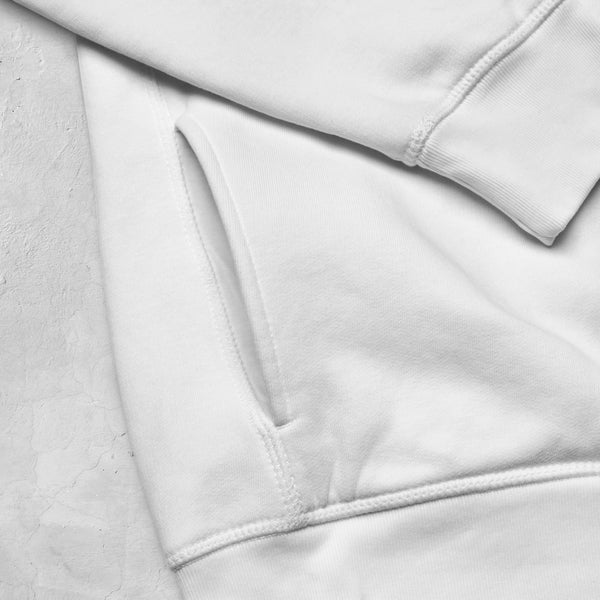 White ECO hoodie with embroidered Kalonyita logo